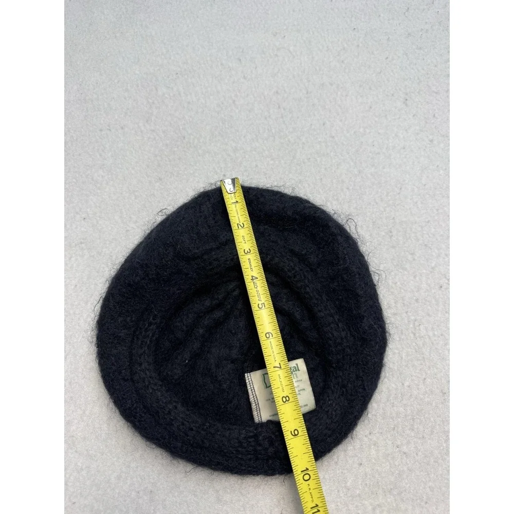 Donegal‎ Design Hat Beret Womens One Size Black Mohair Knit Handmade Ireland